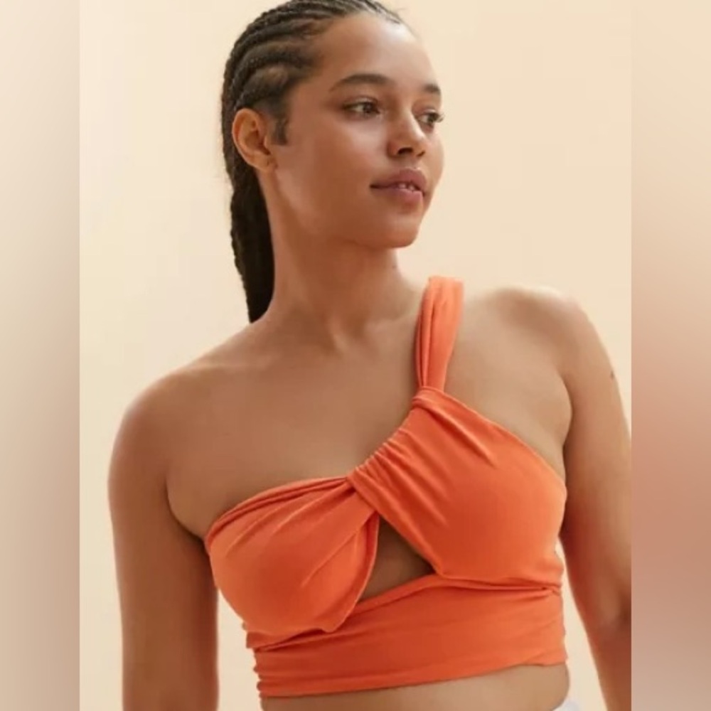 Urban Outfitters Small Black Cropped One Shoulder Top